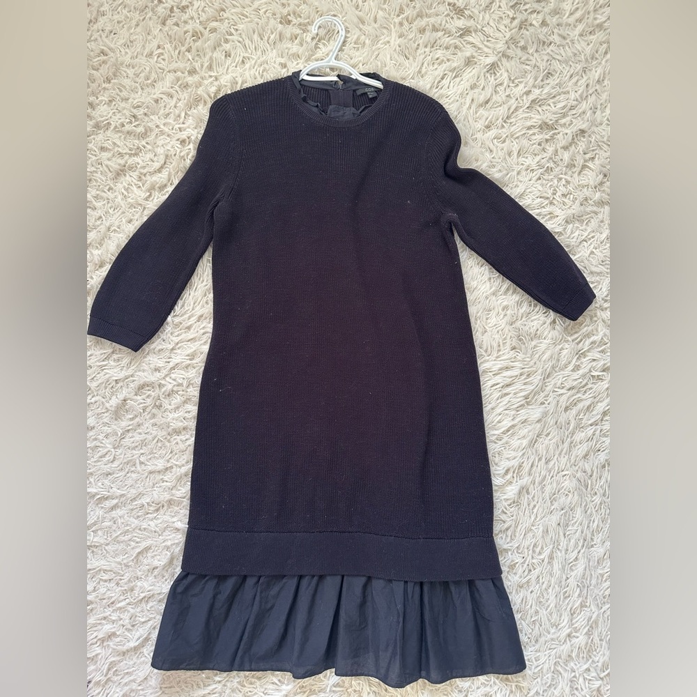COS navy blue midi dress